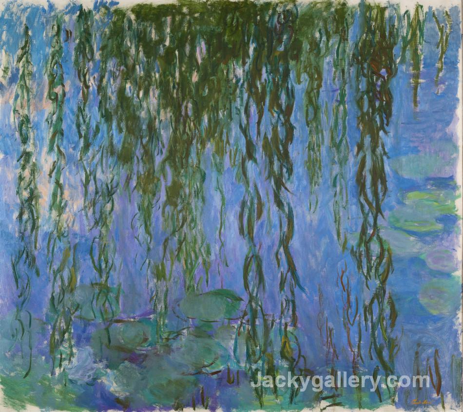 Water Lilies with Weeping Willows by Claude Monet paintings reproduction